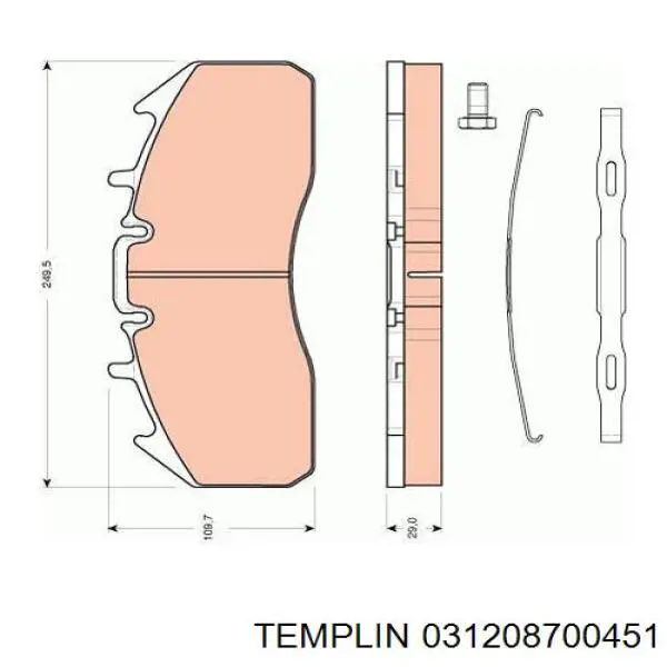031208700451 Templin Передні гальмівні колодки