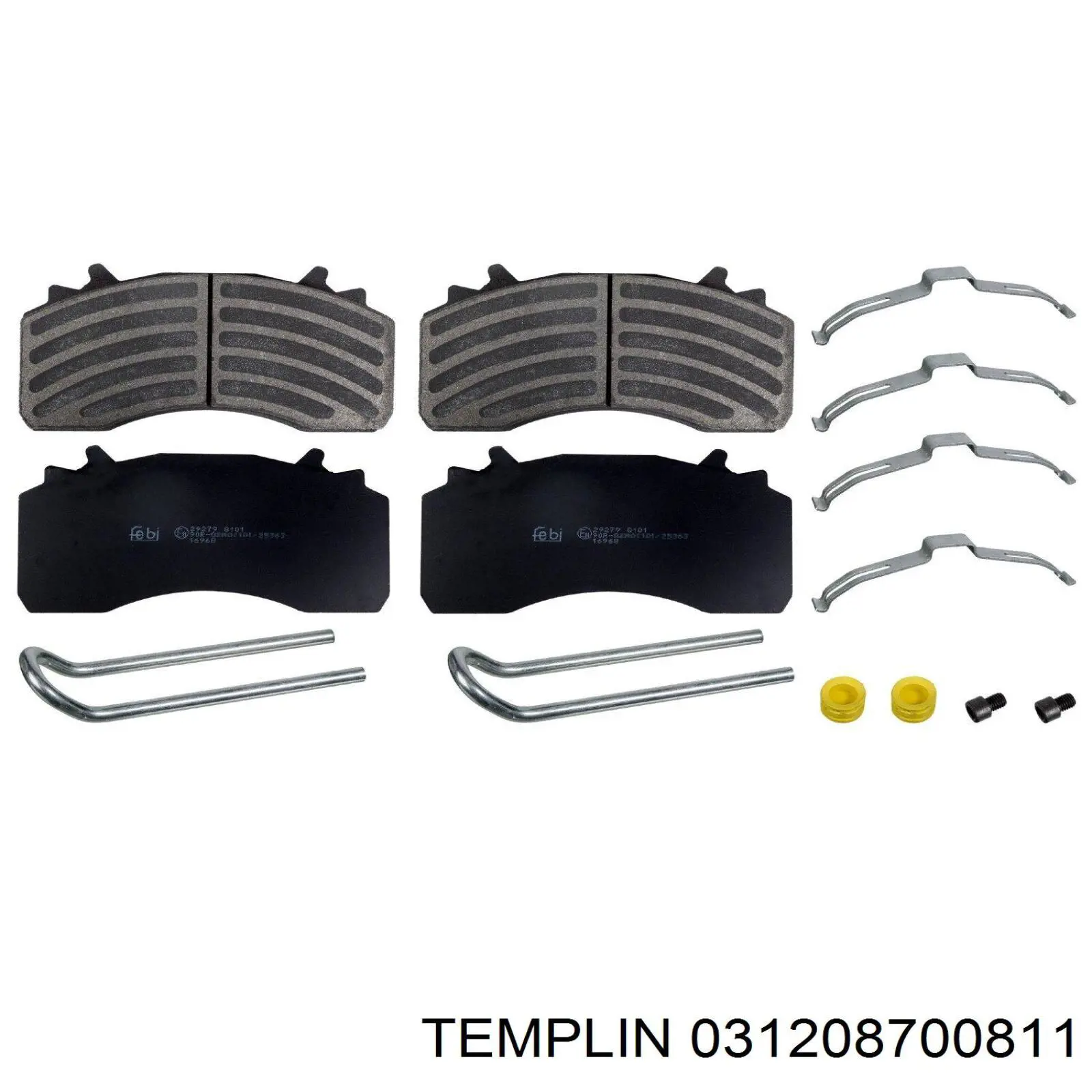 Колодки гальмівні передні, дискові 031208700811 Templin