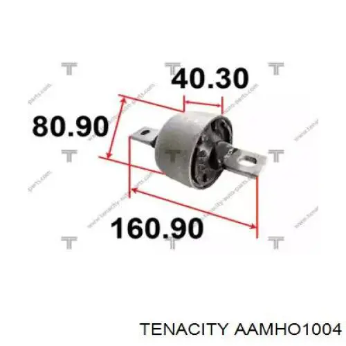 Сайлентблок заднього поздовжнього важеля, передній Tenacity AAMHO1004 ціна, від 8.17 USD