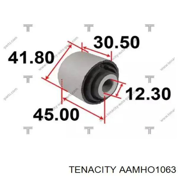 Сайлентблок тяги поперечної, задньої підвіски Tenacity AAMHO1063 ціна, від 4.47 USD