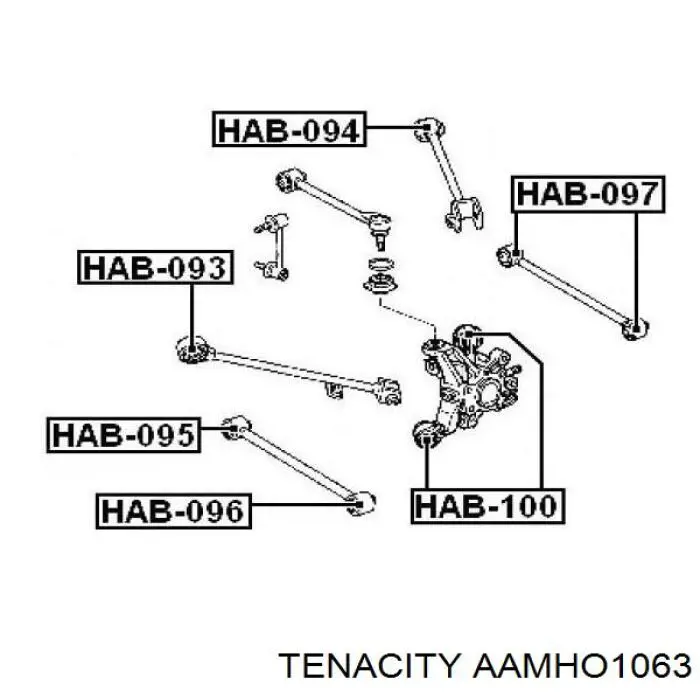 Сайлентблок тяги поперечної, задньої підвіски AAMHO1063 Tenacity