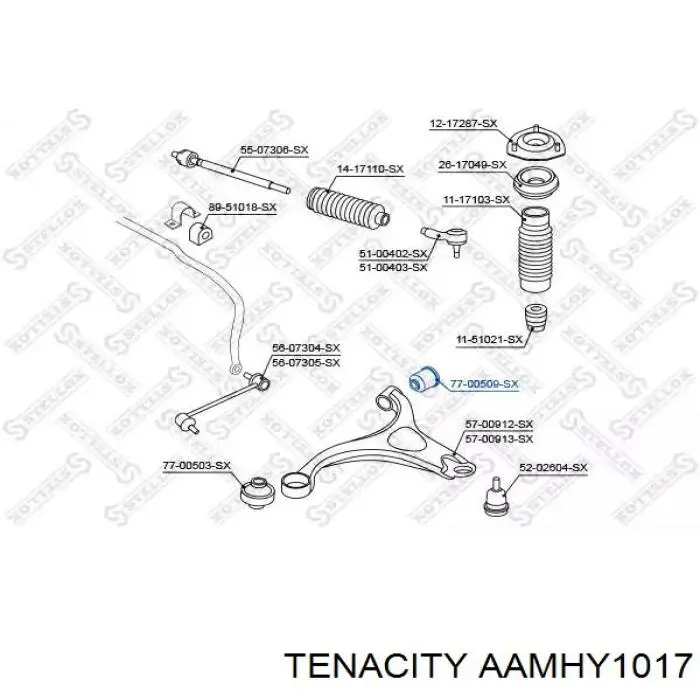 Сайлентблок переднього важеля AAMHY1017 Tenacity