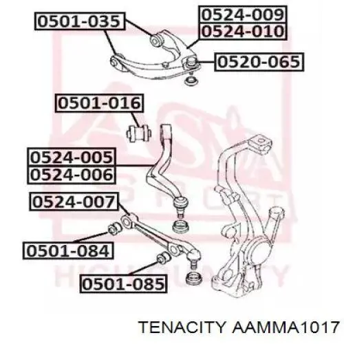 AAMMA1017 Tenacity Сайлентблок переднього верхнього важеля