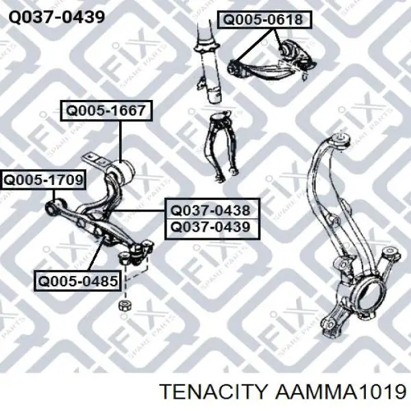 Сайлентблок нижнього важеля передньої підвіски Tenacity AAMMA1019 ціна, від 4.78 USD