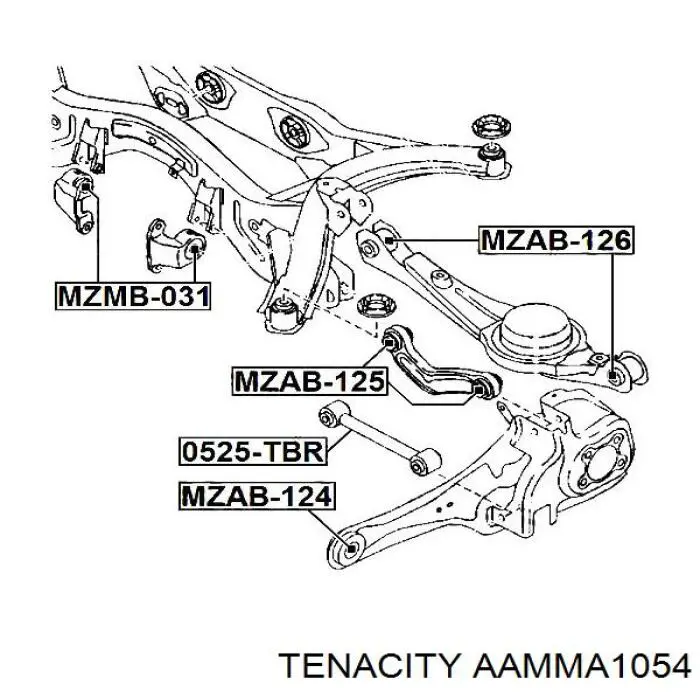 Сайлентблок заднього нижнього важеля AAMMA1054 Tenacity