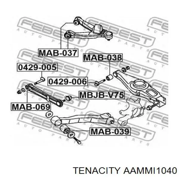 Сайлентблок заднього поздовжнього нижнього важеля AAMMI1040 Tenacity