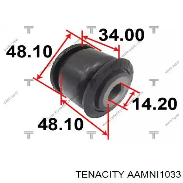 Сайлентблок тяги поперечної, задньої підвіски AAMNI1033 Tenacity