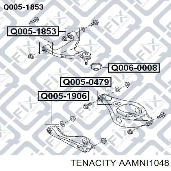 Сайлентблок нижнього важеля передньої підвіски Tenacity AAMNI1048 ціна, від 9.44 USD