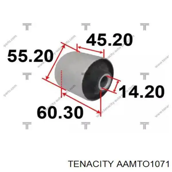 Сайлентблок заднього поздовжнього важеля AAMTO1071 Tenacity