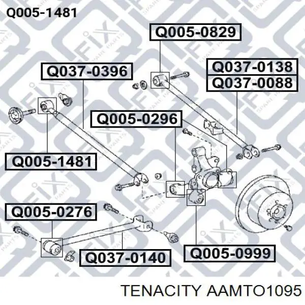 Купити AAMTO1095 Tenacity Сайлентблок тяги поперечної, задньої підвіски