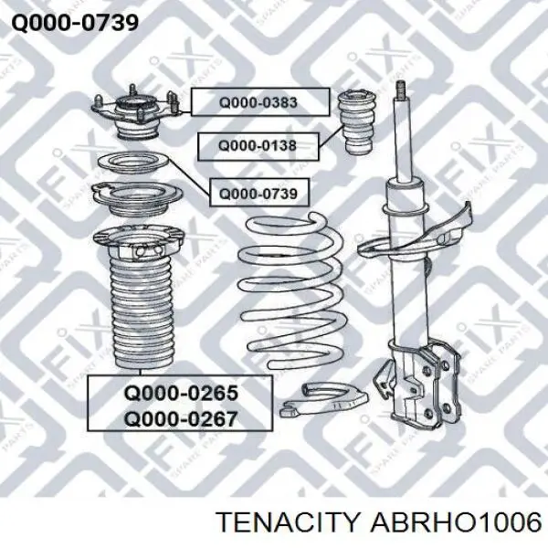Підшипник опорний амортизатора, переднього ABRHO1006 Tenacity