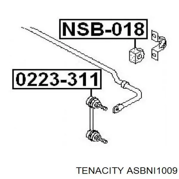 Втулка стабілізатора заднього ASBNI1009 Tenacity