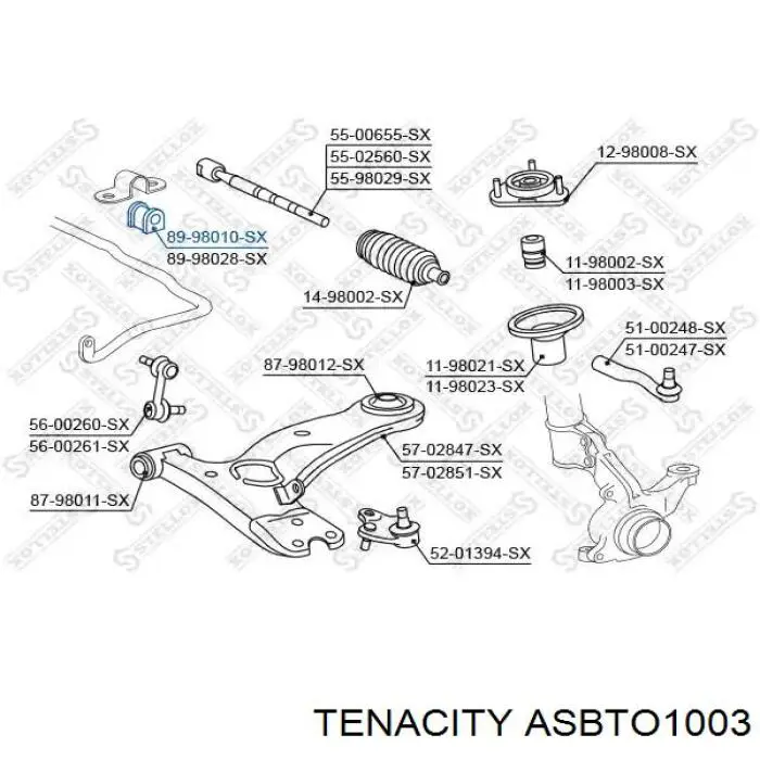Купити ASBTO1003 Tenacity Подушка стабілізатора передня