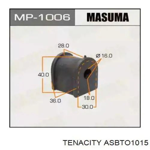 Втулка стабілізатора заднього ASBTO1015 Tenacity