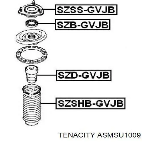 Опора амортизатора переднього ASMSU1009 Tenacity