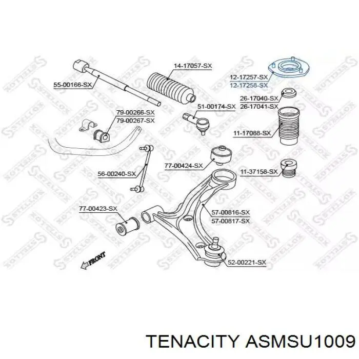 Опора стійки амортизатора переднього Tenacity ASMSU1009 ціна, від 14.15 USD