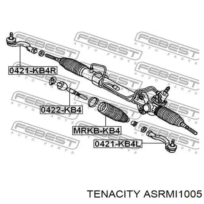 Пильник рульового механізму/рейки ASRMI1005 Tenacity