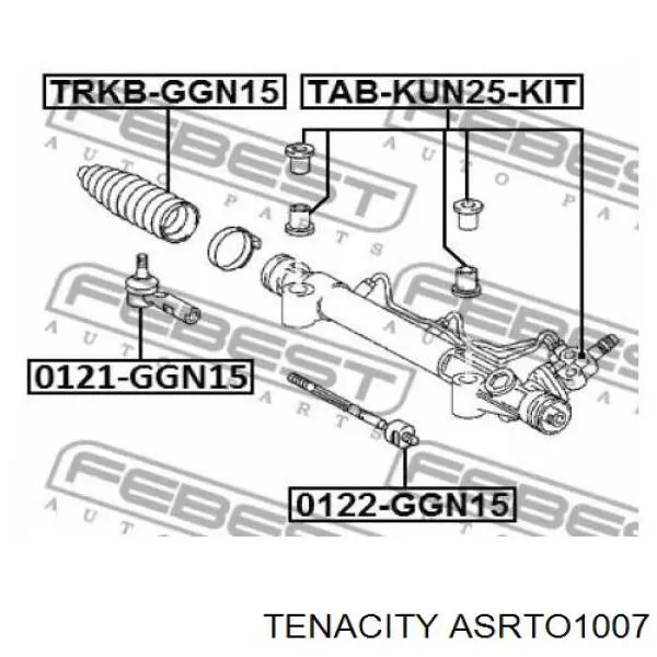 ASRTO1007 Tenacity пильник рульового механізму/рейки, правий