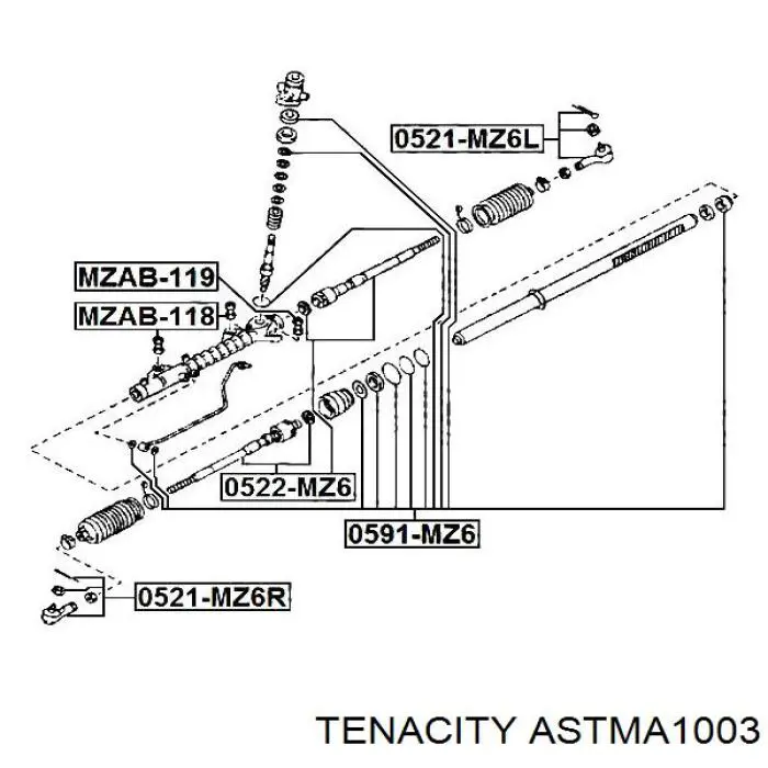 Купити EG2132124 Mazda Сайлентблок кріплення рульової рейки