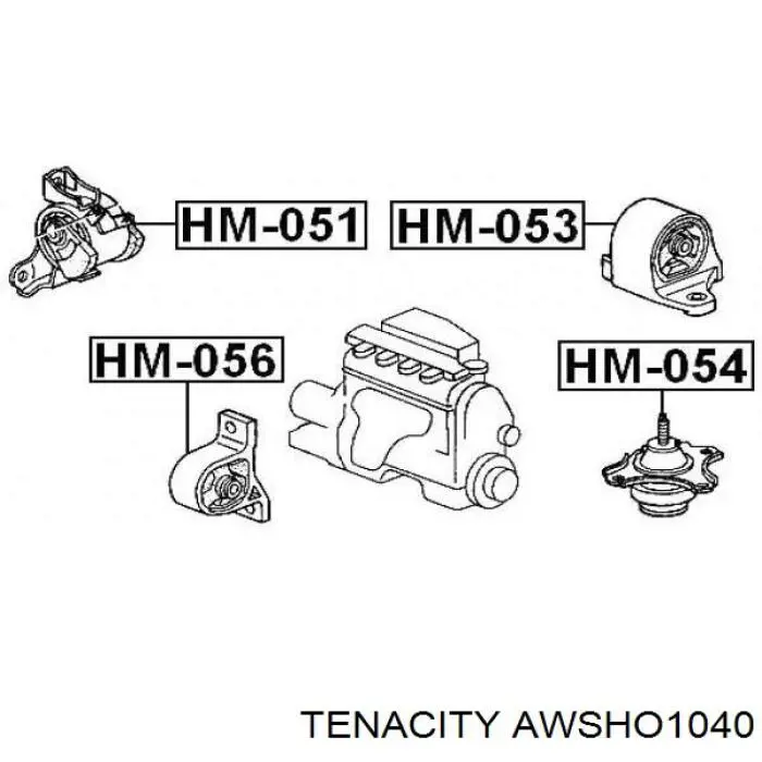 Подушка (опора) двигуна, задня Tenacity AWSHO1040 ціна, від 25.67 USD