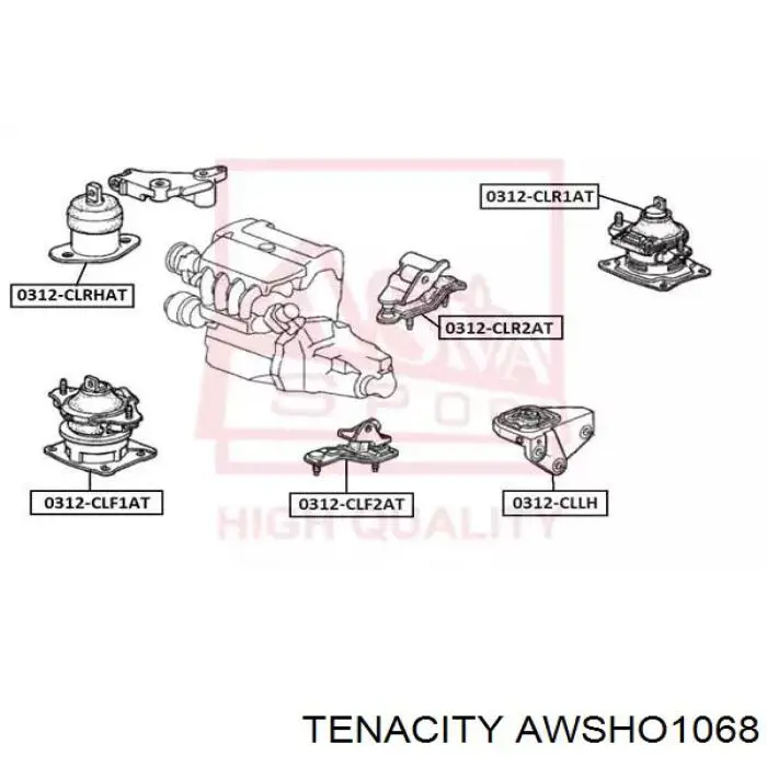 Подушка (опора) двигуна, передня Tenacity AWSHO1068 ціна, від 32.03 USD