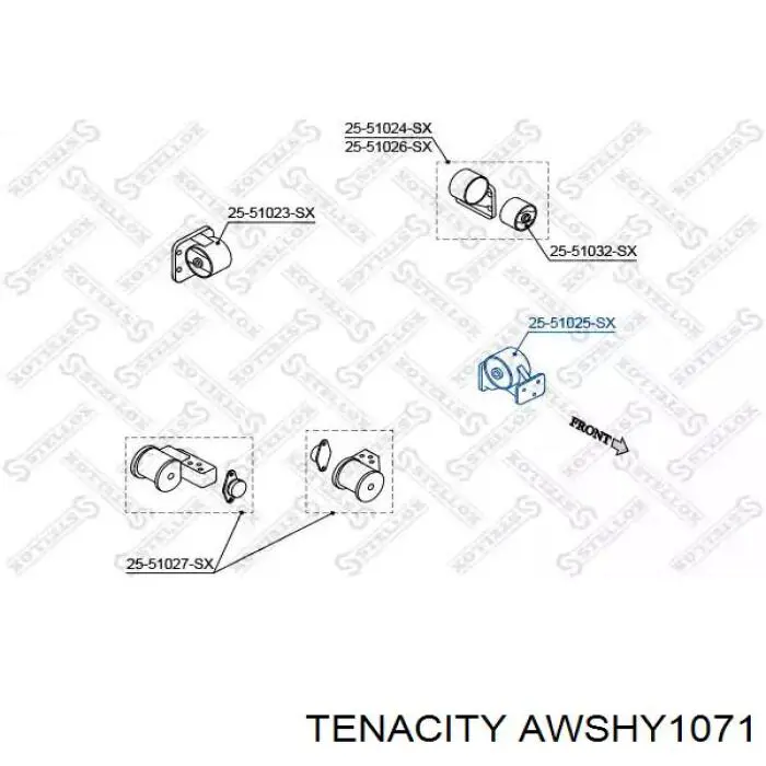 Подушка двигуна передня AWSHY1071 Tenacity