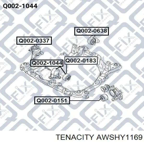 Подушка (опора) двигуна, передня AWSHY1169 Tenacity