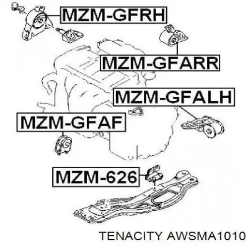Купити AWSMA1010 Tenacity Задня опора двигуна