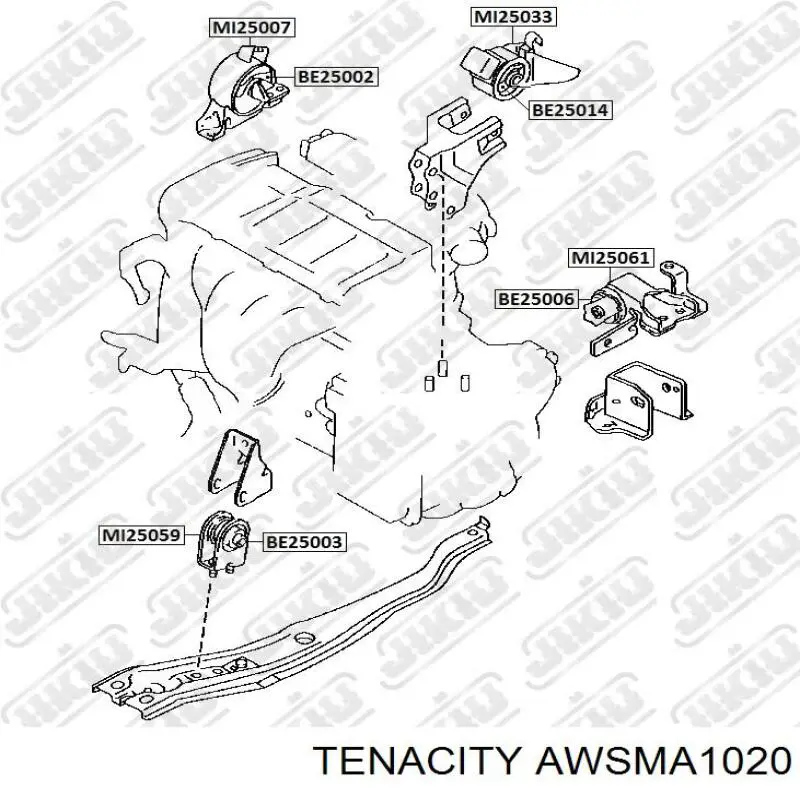AWSMA1020 Tenacity подушка (опора двигуна, права)