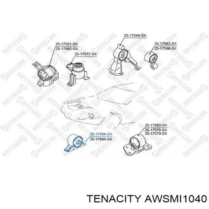 Подушка (опора) двигуна, передня Tenacity AWSMI1040 ціна, від 12.72 USD
