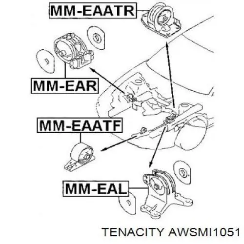 AWSMI1051 Tenacity Задня подушка двигуна