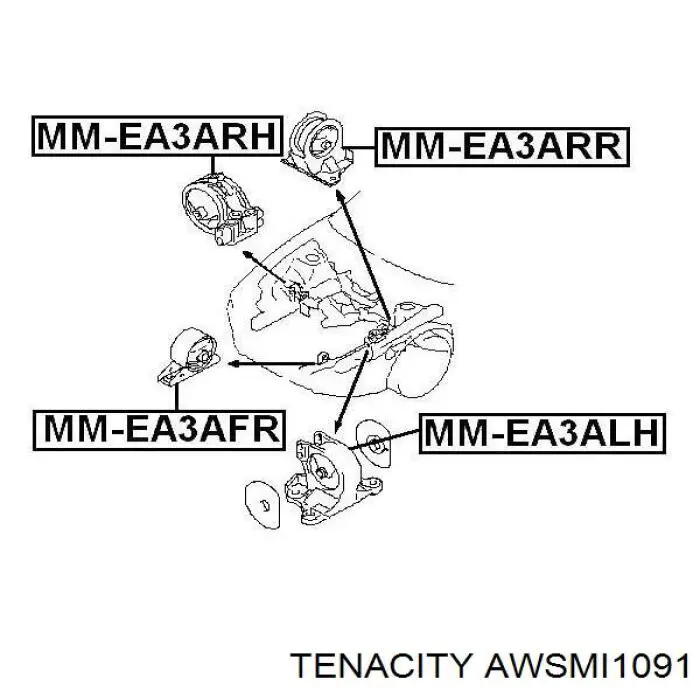 Подушка (опора) двигуна, передня AWSMI1091 Tenacity