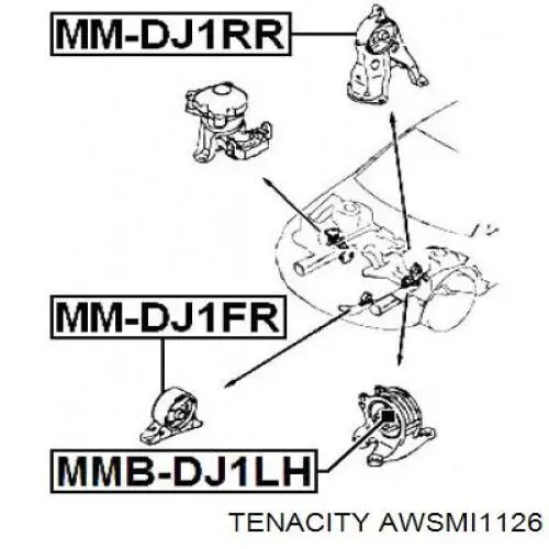 Подушка (опора) двигуна, передня Tenacity AWSMI1126 ціна, від 15.23 USD