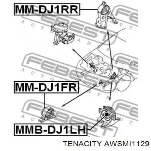 AWSMI1129 Tenacity подушка (опора двигуна, задня)