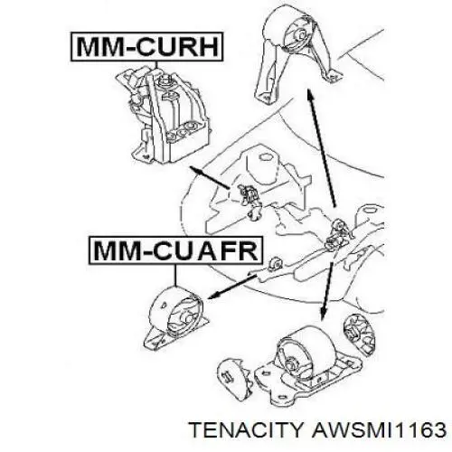 AWSMI1163 Tenacity подушка (опора двигуна, права)