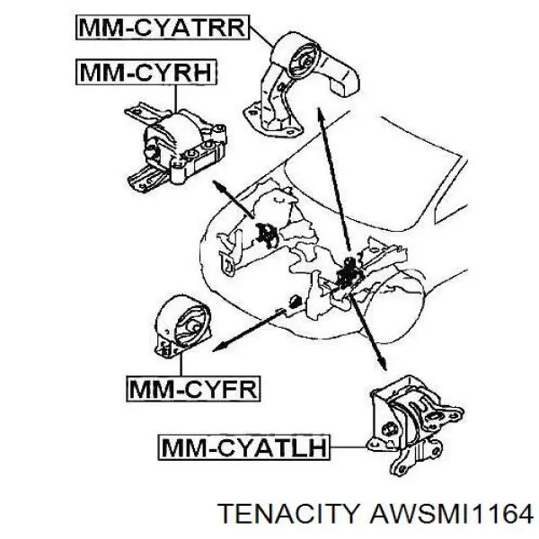Подушка двигуна передня AWSMI1164 Tenacity