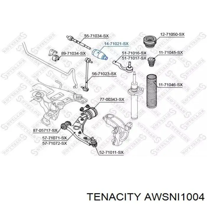 AWSNI1004 Tenacity Права подушка мотора