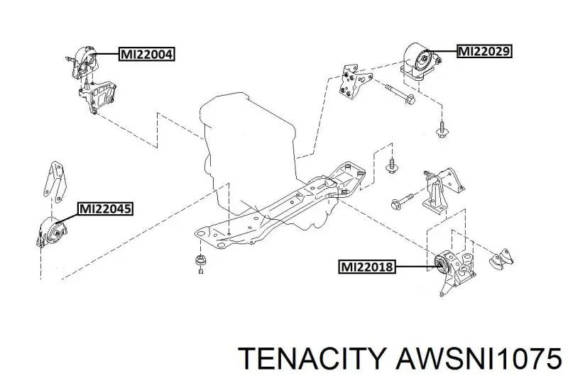 Права подушка двигуна Tenacity AWSNI1075 ціна, від 41.35 USD