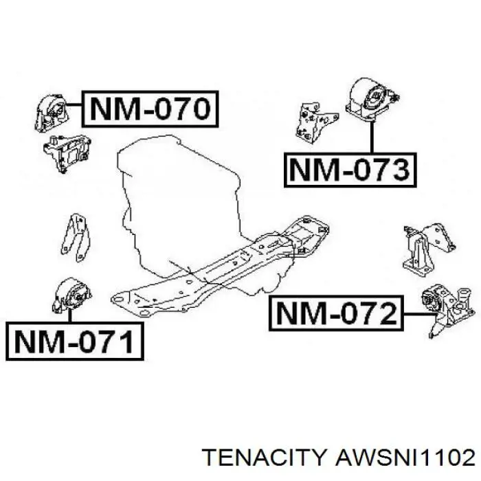 Ліва подушка двигуна Tenacity AWSNI1102 ціна, від 23.34 USD