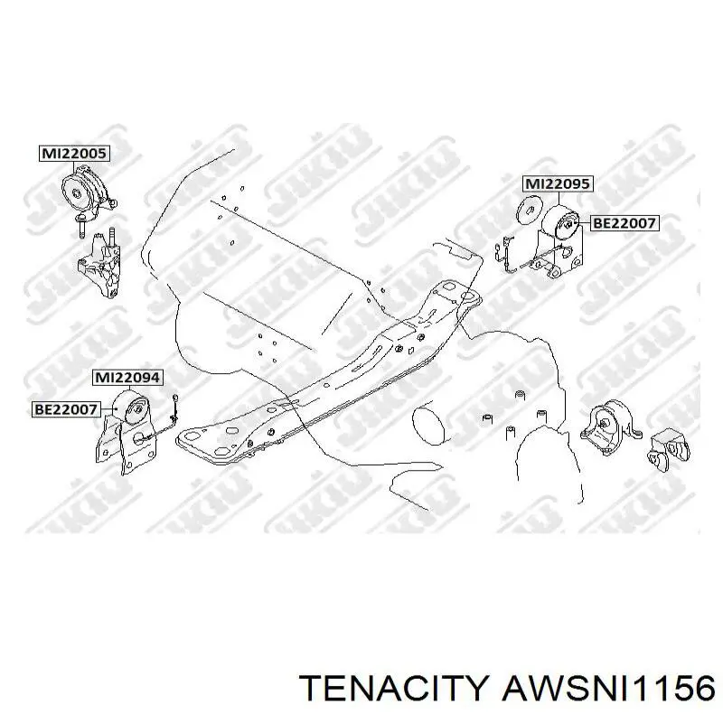 Подушка (опора) двигуна, передня Tenacity AWSNI1156 ціна, від 28.10 USD