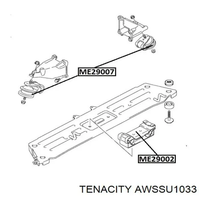Подушка (опора) двигуна ліва/права AWSSU1033 Tenacity