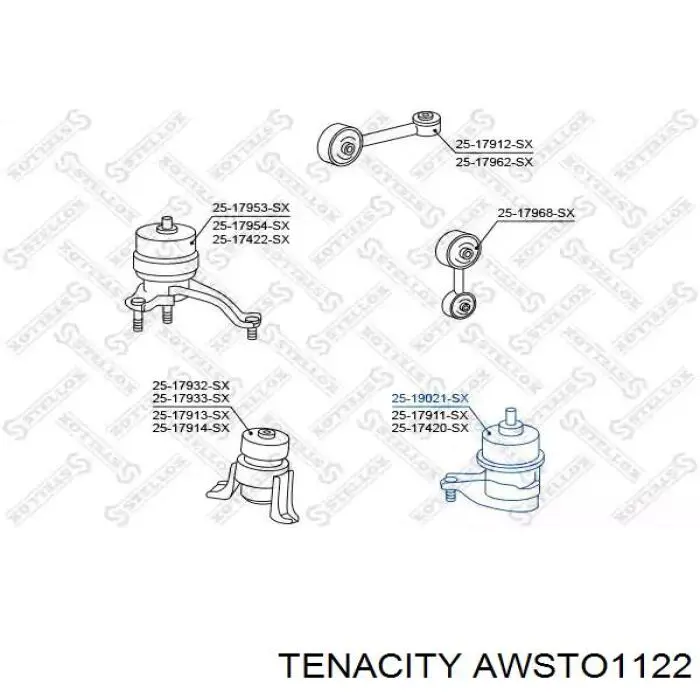 Ліва подушка двигуна Tenacity AWSTO1122 ціна, від 39.65 USD