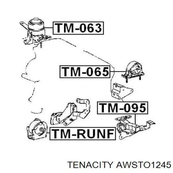 Подушка (опора) двигуна, передня Tenacity AWSTO1245 ціна, від 12.78 USD