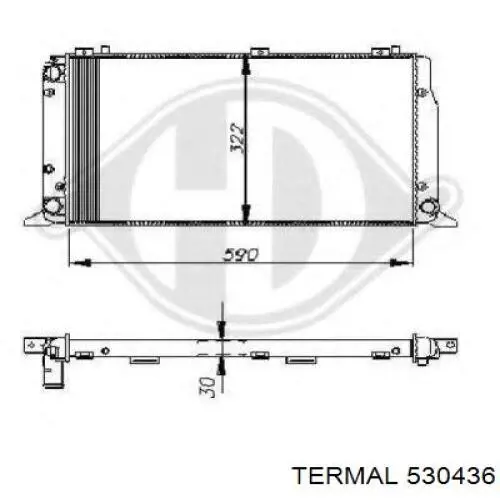Радіатор охолодження двигуна 530436 Termal