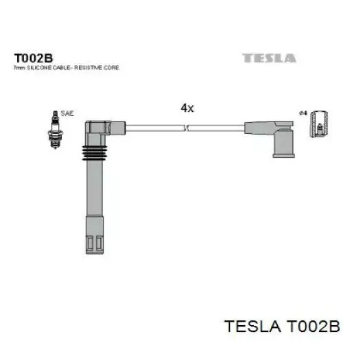 T002B Tesla Проводи високовольтні