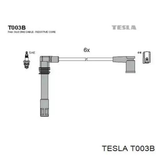 Дроти запалювання Tesla T003B ціна, від 49.38 USD