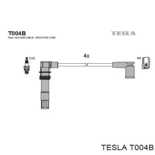 Дроти запалювання Tesla T004B ціна, від 28.99 USD