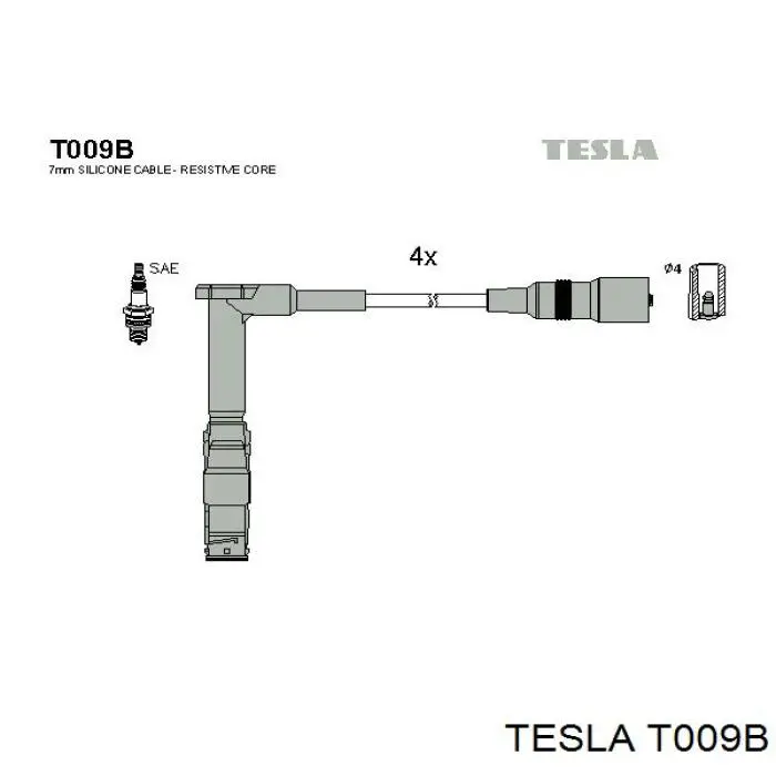Дроти запалювання Tesla T009B ціна, від 38.59 USD