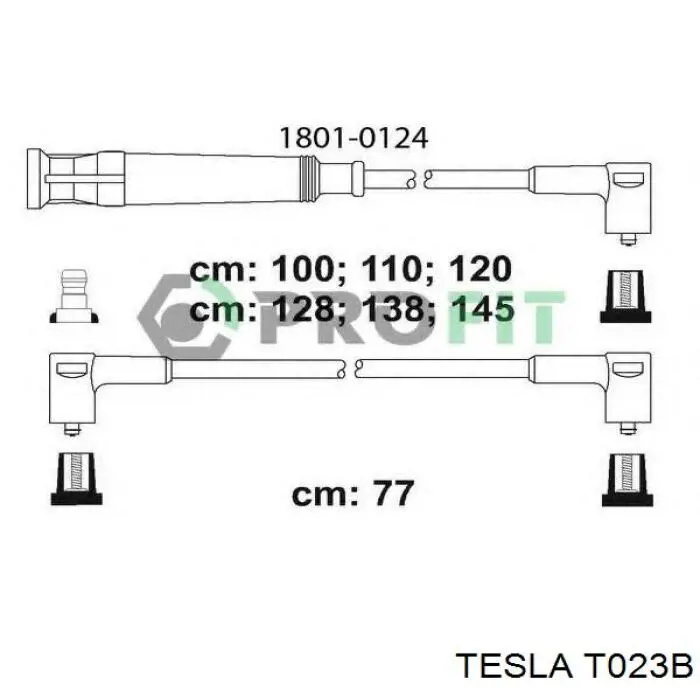 T023B Tesla дріт високовольтні, комплект