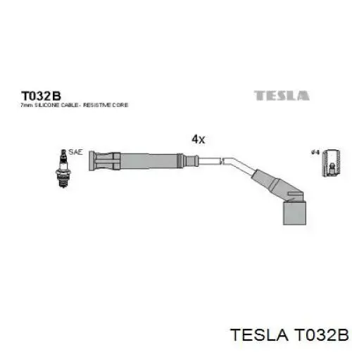 T032B Tesla Проводи високовольтні